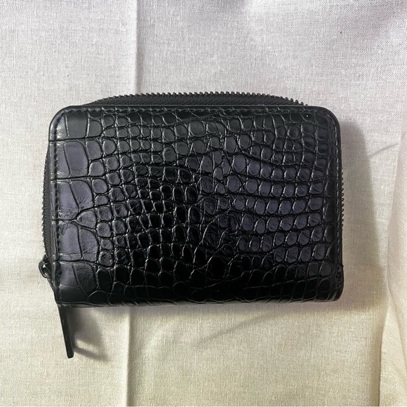 NWOT Badgley Mischka Croc Black Colored Wallet - Picture 12 of 15